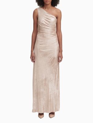 One-Shoulder Ruched Gown | Calvin Klein